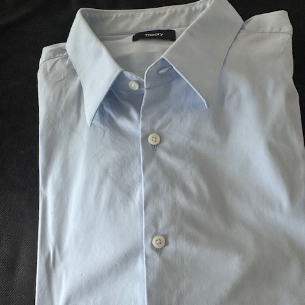 Men's Theory Long Sleeve Button Down Shirt.  Lt. Blue XXL